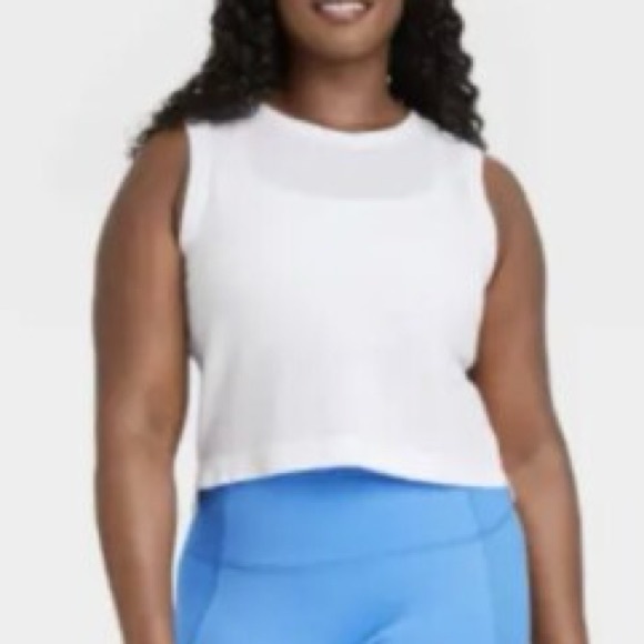 all in motion Tops - ALL IN MOTION White Boxy Crop Tank Top